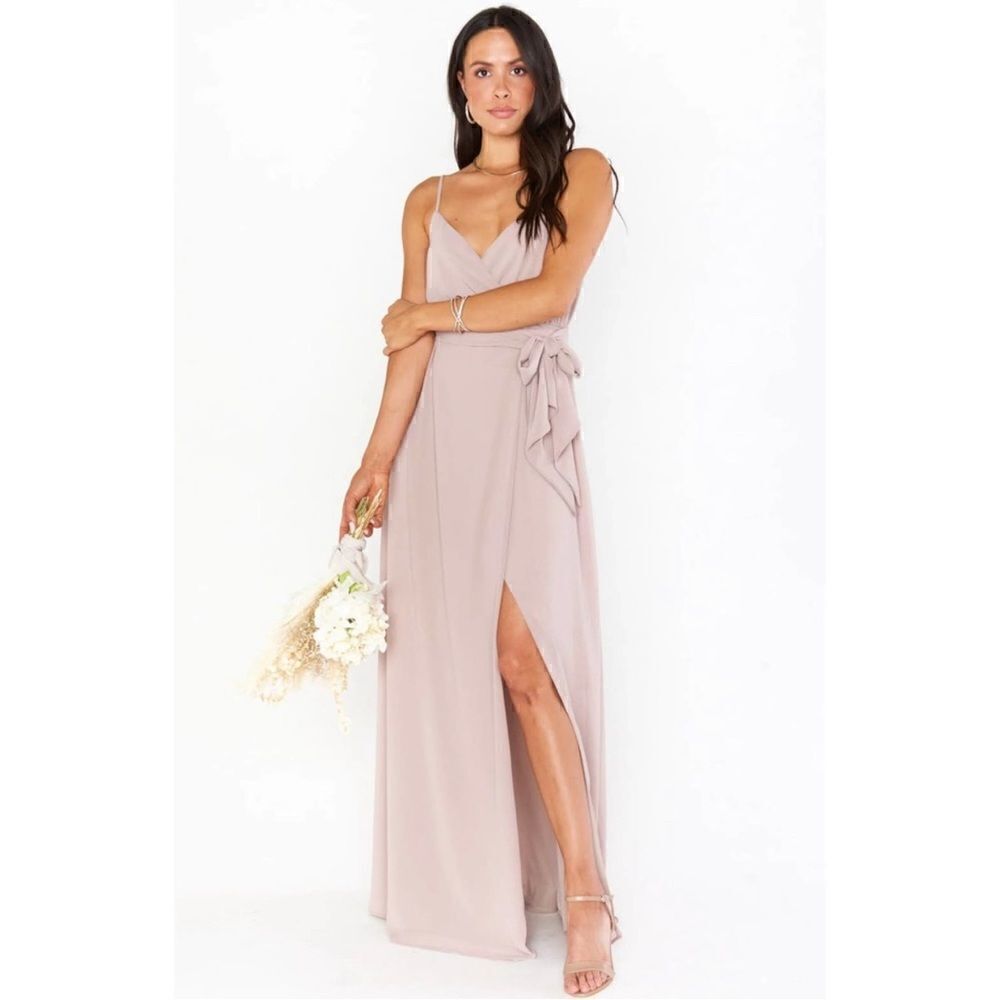Show Me Your Mumu Liz Maxi Dress in Soft Beige Chiffon  XS